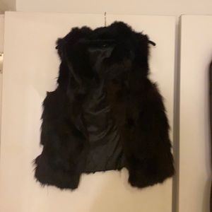 jocelyn black fur vest